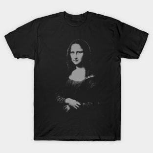 Grey Gray Mono Color Mona Lisa T-Shirt